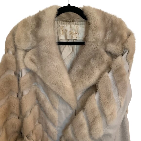 Vintage Furs By Szor & Deider Beige Mink Fur Jacket Belted Waist Old Money - Picture 8 of 16